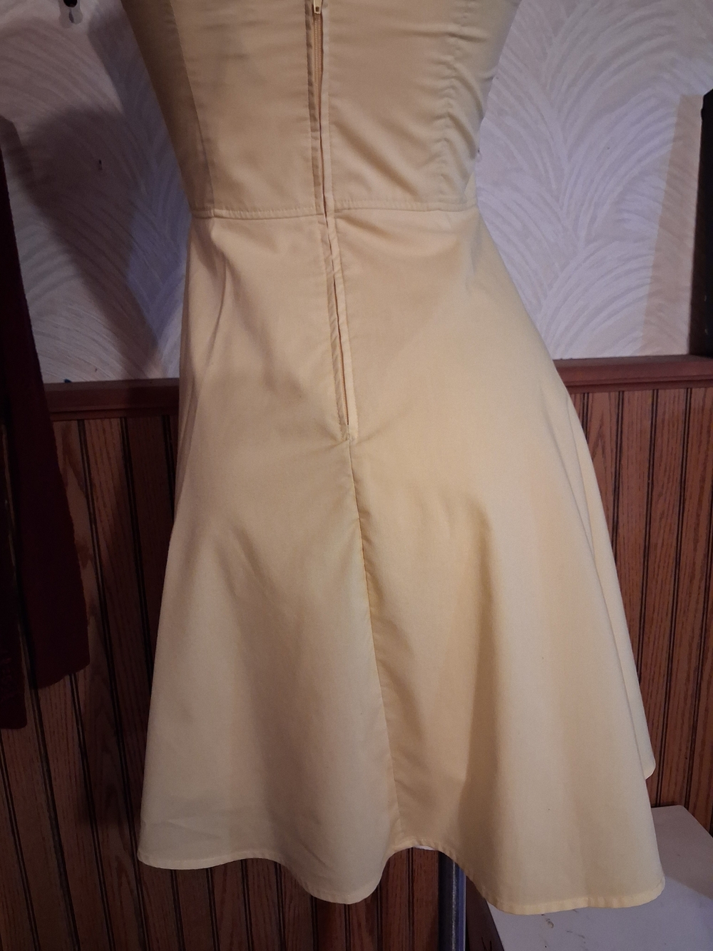 Dynamite Pale Yellow Ruched Button-Front Mini Dress - Picture 2 of 3